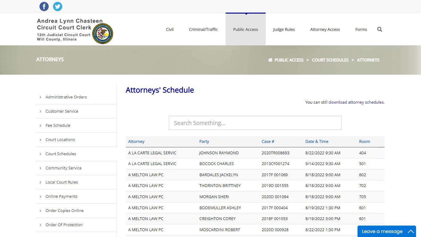 Case Lookup - The Will County Circuit Court Clerk